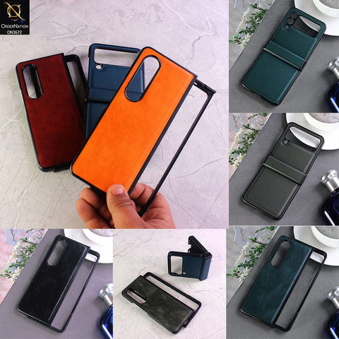 Samsung Galaxy Z Fold 4 5G Cover  - Pine Green - New Hybrid Style Leather Shockproof Hard Shell Protective Case