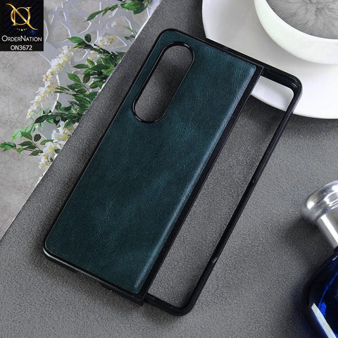 Samsung Galaxy Z Fold 4 5G Cover  - Dark Green - New Hybrid Style Leather Shockproof Hard Shell Protective Case