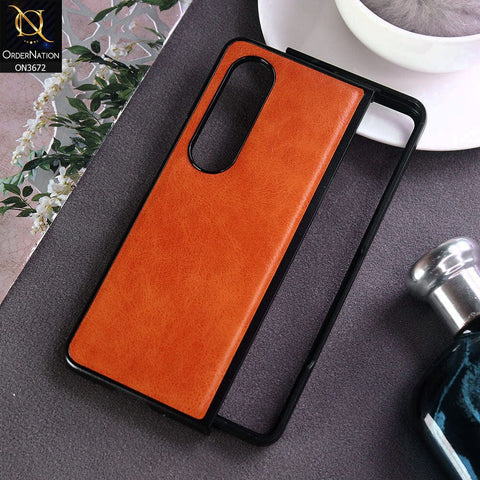 Samsung Galaxy Z Fold 4 5G Cover  - Mustard - New Hybrid Style Leather Shockproof Hard Shell Protective Case