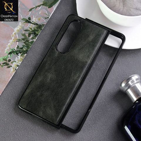 Samsung Galaxy Z Fold 4 5G Cover  - Pine Green - New Hybrid Style Leather Shockproof Hard Shell Protective Case