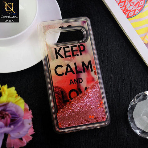 Samsung Galaxy S10  Cover - Design 2 - New protective Glitter Case Round Soft Borders case