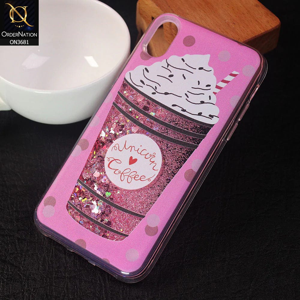 iPhone XR Cover - Design 3 - New protective Glitter Case Round Soft Borders case