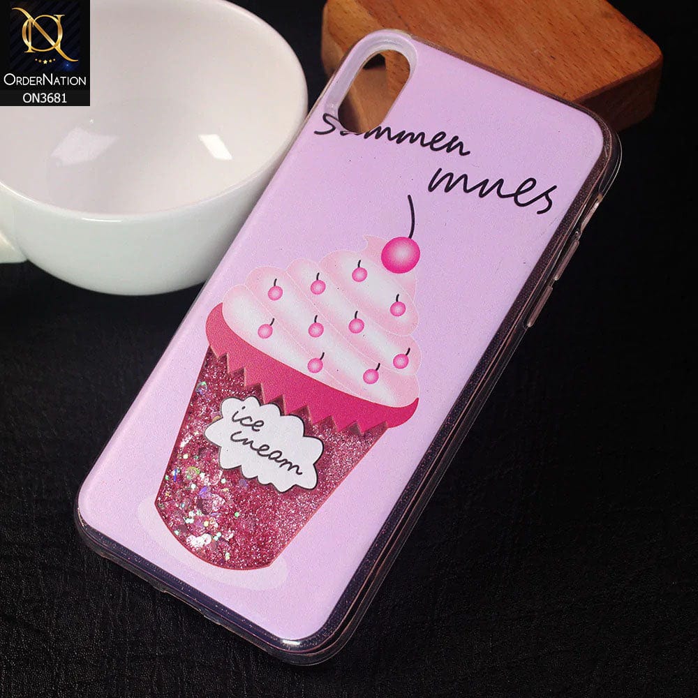 iPhone XR Cover - Design 5 - New protective Glitter Case Round Soft Borders case