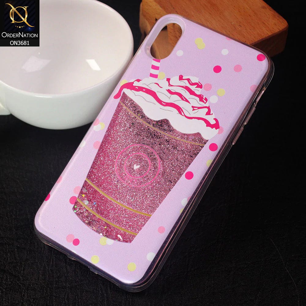 iPhone XR Cover - Design 6 - New protective Glitter Case Round Soft Borders case