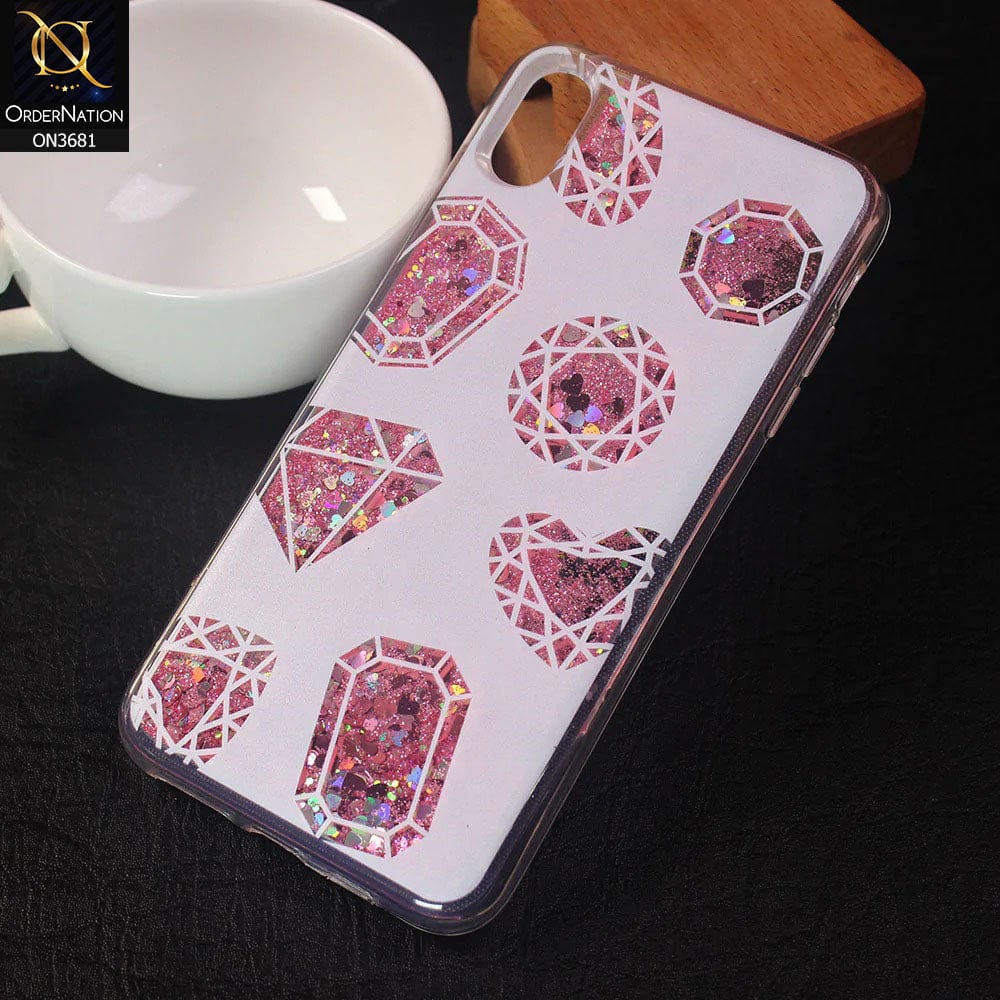 iPhone XS Max Cover - Design 2 - New protective Glitter Case Round Soft Borders case