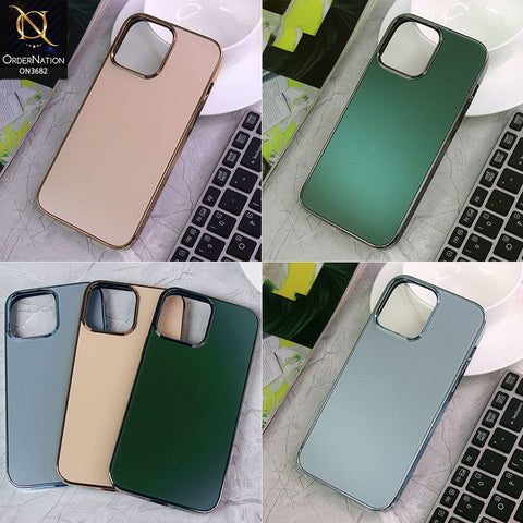 iPhone 13 Pro Max Cover - Sierra Blue - Magic Mask Q-Series Trendy Electroplated Shiny Borders Scratch Resistant Protective Soft Case