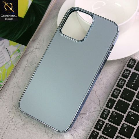 iPhone 13 Pro Max Cover - Sierra Blue - Magic Mask Q-Series Trendy Electroplated Shiny Borders Scratch Resistant Protective Soft Case