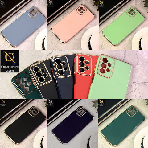 Samsung Galaxy A13 Cover - Pink - Electroplated Shiny Borders Soft Silicon Camera Protection Case