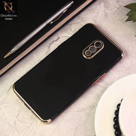 OnePlus 7 Cover - Black - Electroplated Shiny Borders Soft Silicon Camera Protection Case