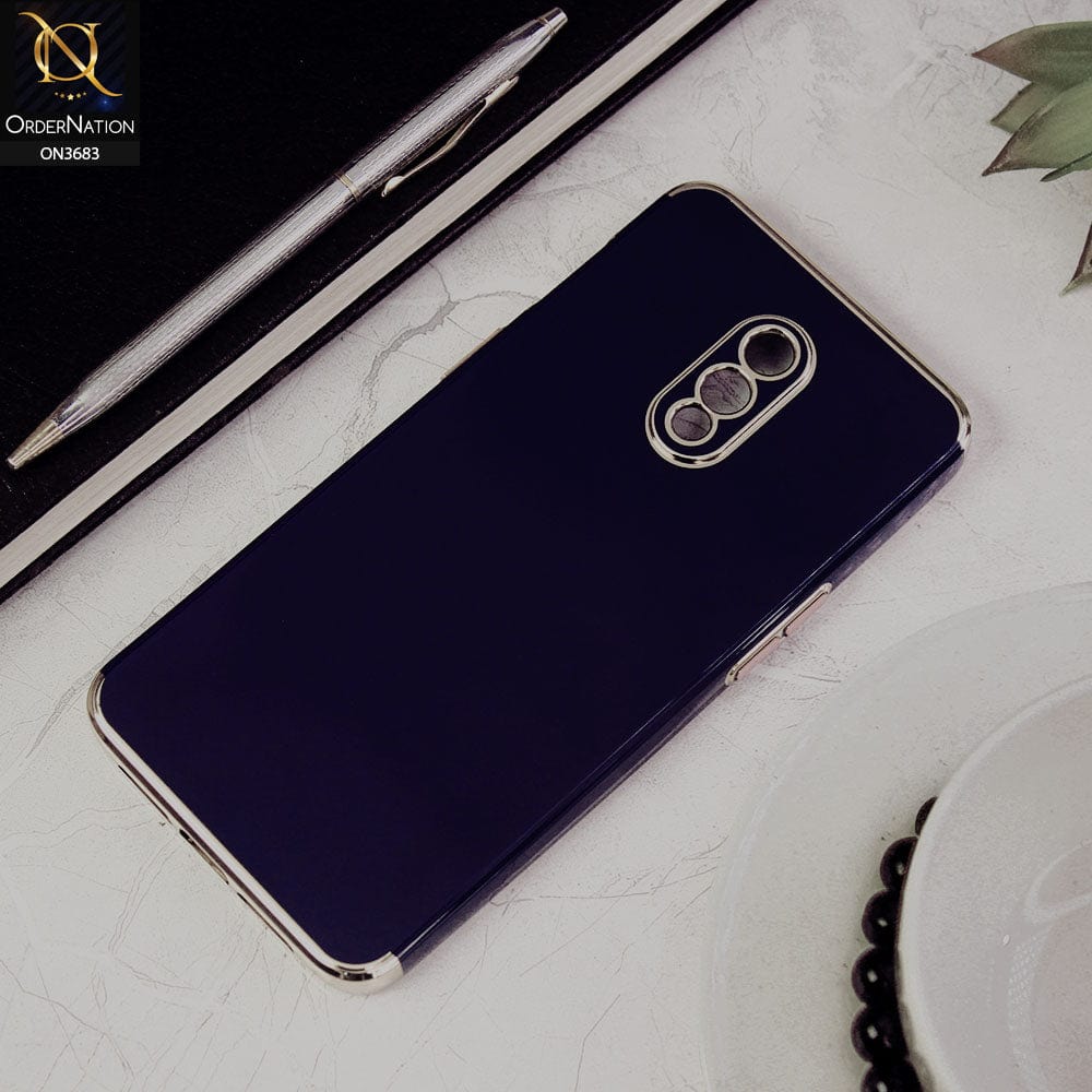OnePlus 7 Cover - Blue - Electroplated Shiny Borders Soft Silicon Camera Protection Case
