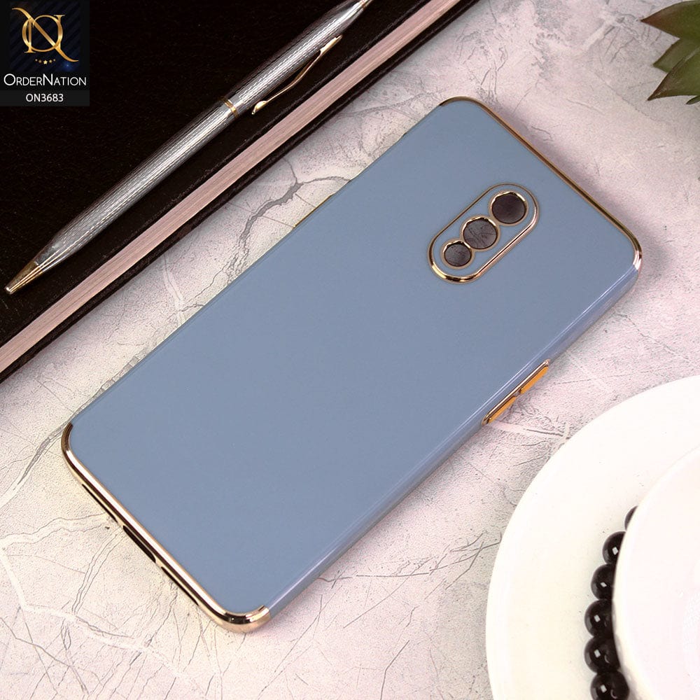 OnePlus 7 Cover - Gray - Electroplated Shiny Borders Soft Silicon Camera Protection Case