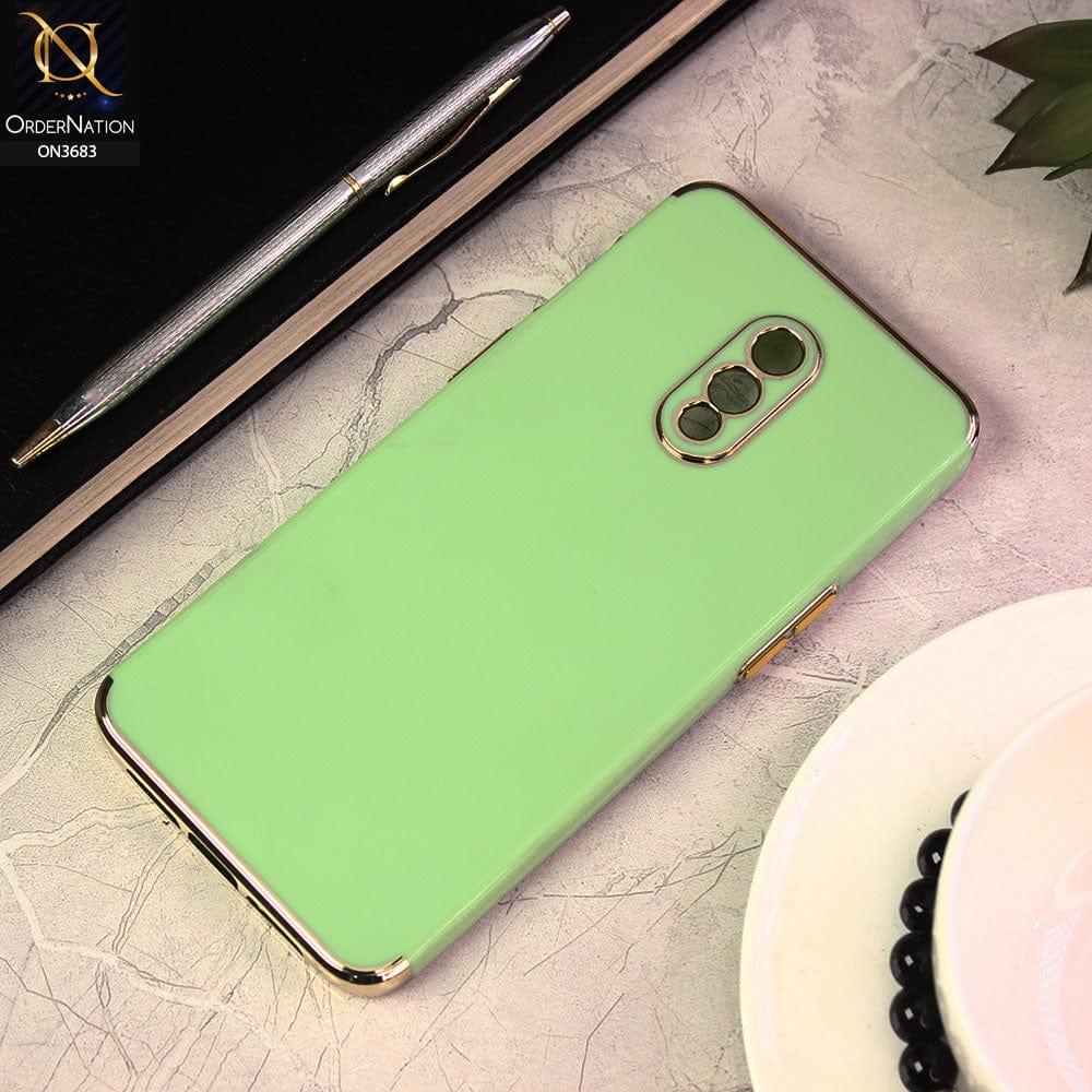 OnePlus 7 Cover - Light Green - Electroplated Shiny Borders Soft Silicon Camera Protection Case