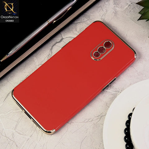 OnePlus 7 Cover - Red - Electroplated Shiny Borders Soft Silicon Camera Protection Case