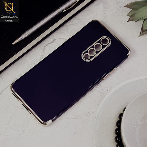 OnePlus 8 4G Cover - Blue - Electroplated Shiny Borders Soft Silicon Camera Protection Case