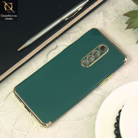 OnePlus 8 4G Cover - Dark Green - Electroplated Shiny Borders Soft Silicon Camera Protection Case