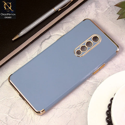 OnePlus 8 4G Cover - Gray - Electroplated Shiny Borders Soft Silicon Camera Protection Case