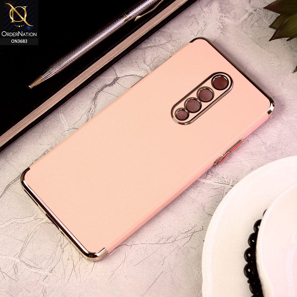 OnePlus 8 4G Cover - Pink - Electroplated Shiny Borders Soft Silicon Camera Protection Case