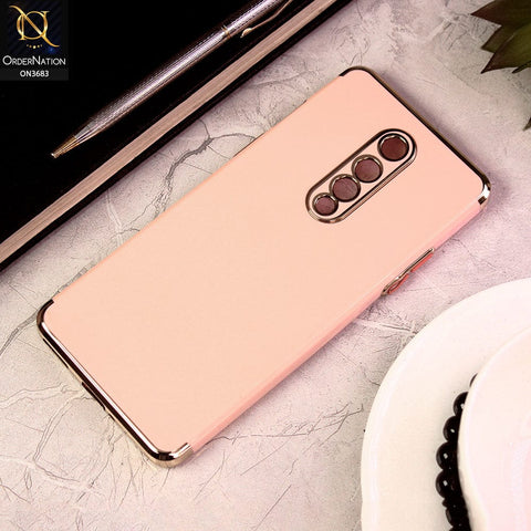 OnePlus 8 4G Cover - Pink - Electroplated Shiny Borders Soft Silicon Camera Protection Case