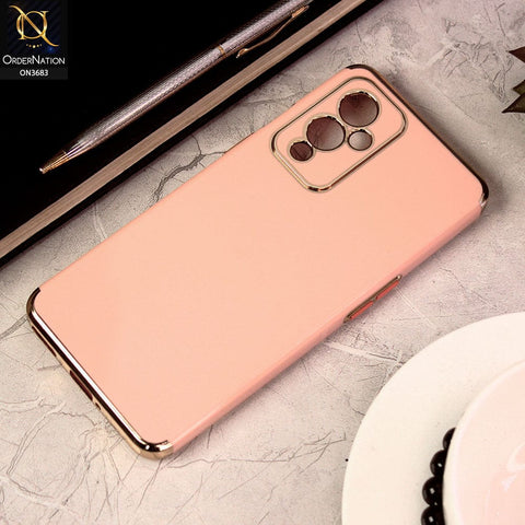 OnePlus 9 Cover - Pink - Electroplated Shiny Borders Soft Silicon Camera Protection Case