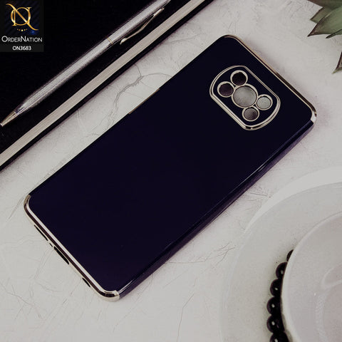 Xiaomi Poco X3 Pro Cover - Blue - Electroplated Shiny Borders Soft Silicon Camera Protection Case