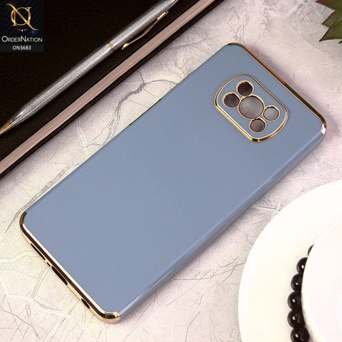 Xiaomi Poco X3 Cover - Gray - Electroplated Shiny Borders Soft Silicon Camera Protection Case