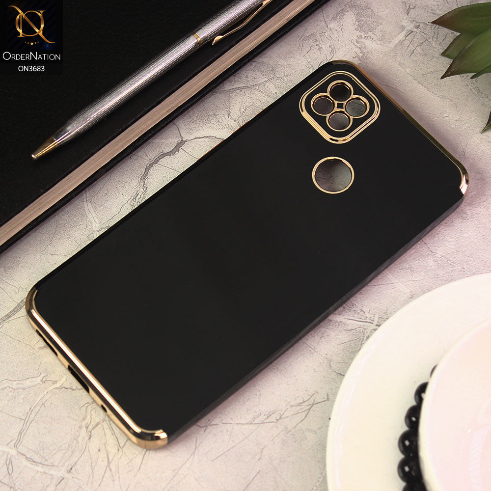 Xiaomi Redmi 10A Cover - Black - Electroplated Shiny Borders Soft Silicon Camera Protection Case