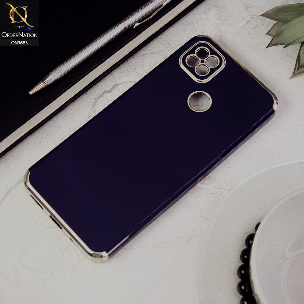Xiaomi Redmi 10A Cover - Blue - Electroplated Shiny Borders Soft Silicon Camera Protection Case