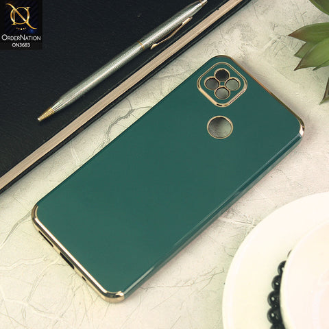 Xiaomi Redmi 9C Cover - Dark Green - Electroplated Shiny Borders Soft Silicon Camera Protection Case
