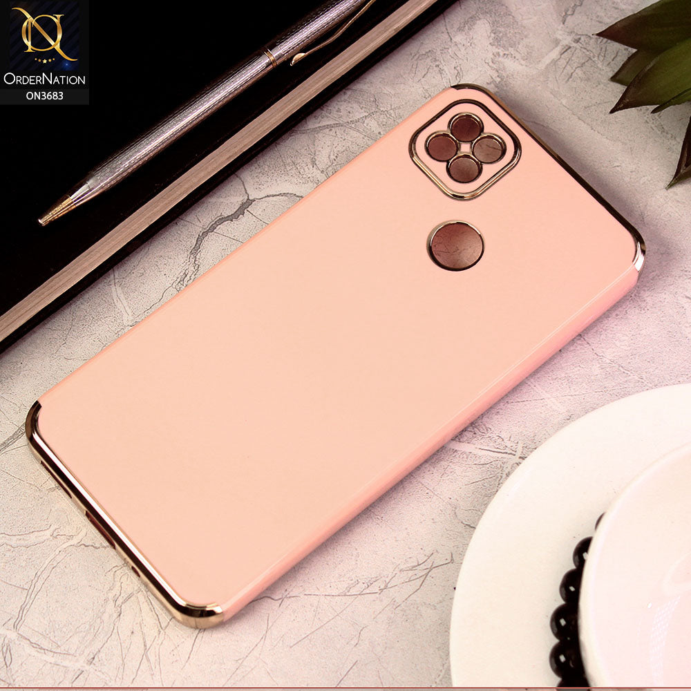 Xiaomi Redmi 9C Cover - Pink - Electroplated Shiny Borders Soft Silicon Camera Protection Case
