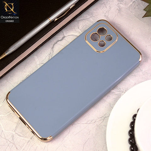 Samsung Galaxy A03 Cover - Gray - Electroplated Shiny Borders Soft Silicon Camera Protection Case