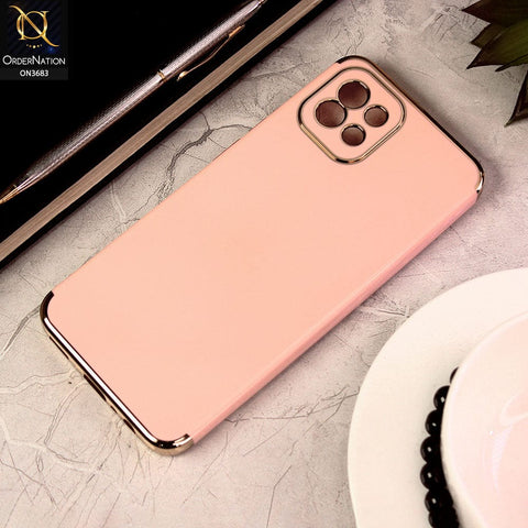 Samsung Galaxy A03 Cover - Pink - Electroplated Shiny Borders Soft Silicon Camera Protection Case