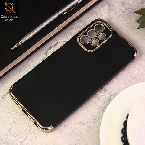 Samsung Galaxy A13 Cover - Black - Electroplated Shiny Borders Soft Silicon Camera Protection Case
