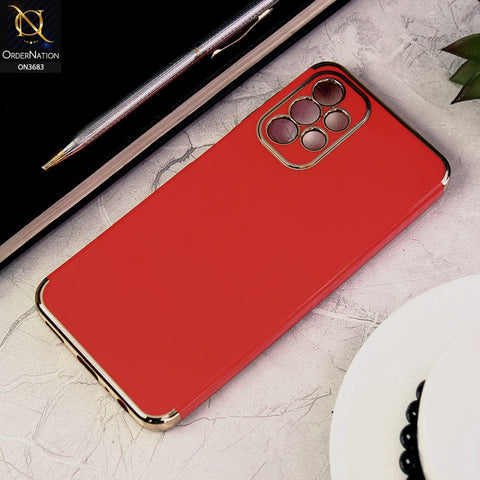 Samsung Galaxy A13 Cover - Red - Electroplated Shiny Borders Soft Silicon Camera Protection Case