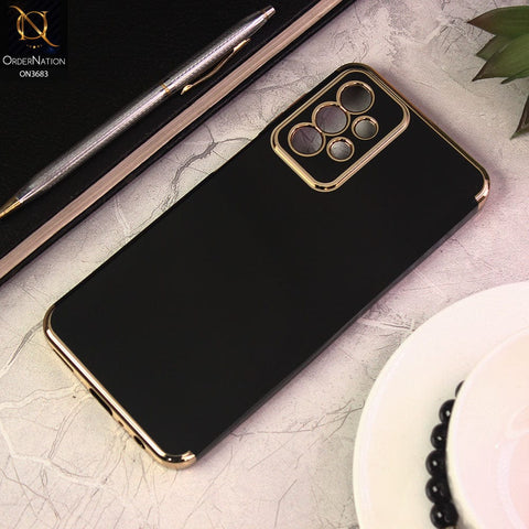 Samsung Galaxy A23 5G Cover - Black - Electroplated Shiny Borders Soft Silicon Camera Protection Case