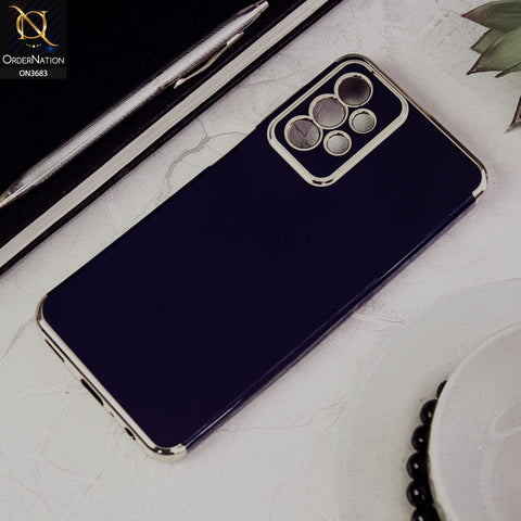 Samsung Galaxy A23 5G Cover - Blue - Electroplated Shiny Borders Soft Silicon Camera Protection Case