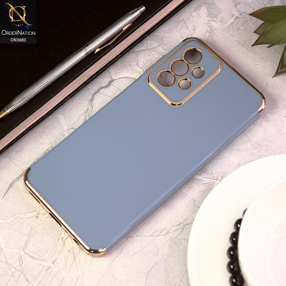 Samsung Galaxy A23 Cover - Gray - Electroplated Shiny Borders Soft Silicon Camera Protection Case
