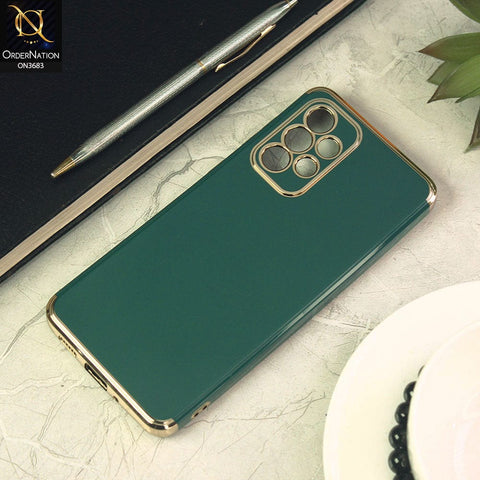 Samsung Galaxy A33 5G Cover - Dark Green - Electroplated Shiny Borders Soft Silicon Camera Protection Case