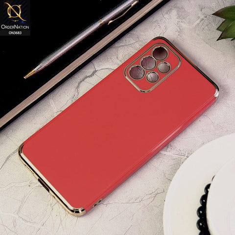 Samsung Galaxy A33 5G Cover - Red - Electroplated Shiny Borders Soft Silicon Camera Protection Case
