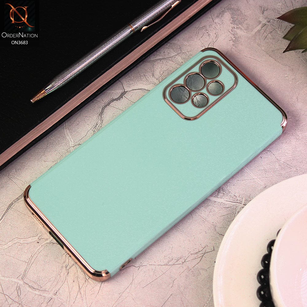 Samsung Galaxy A33 5G Cover - Sky Blue - Electroplated Shiny Borders Soft Silicon Camera Protection Case