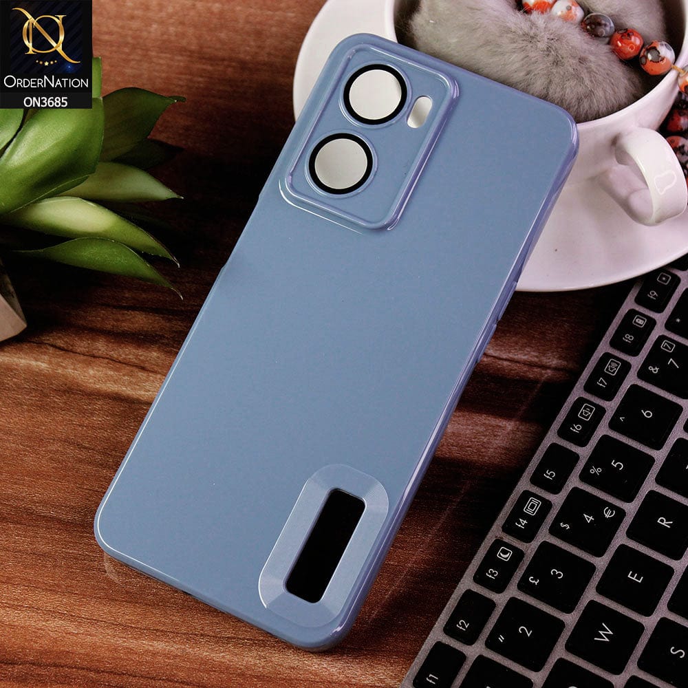 Oppo A77s Cover - Gray - Soft Silicone Camera Lense Protector Logo Hole Case