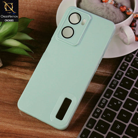 Oppo A57e Cover - Light Green - Soft Silicone Camera Lense Protector Logo Hole Case
