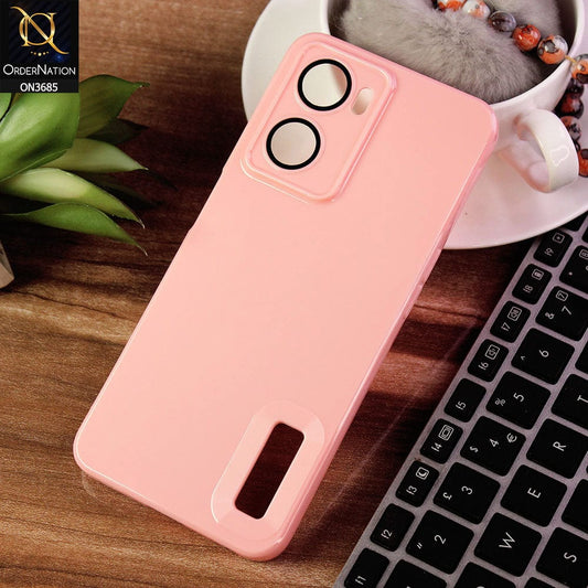 Oppo A57 4G 2022 Cover - Pink - Soft Silicone Camera Lense Protector Logo Hole Case