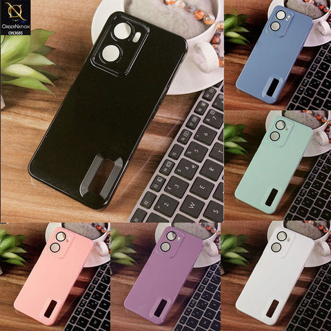 Oppo A77s Cover - Black - Soft Silicone Camera Lense Protector Logo Hole Case