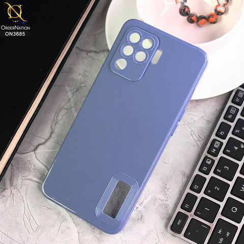 Oppo F19 Pro Cover - Gray - Soft Silicone Camera Lense Protector Logo Hole Case