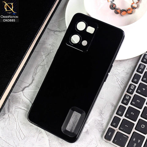 Oppo F21 Pro 4G Cover - Black - Soft Silicone Camera Lense Protector Logo Hole Case