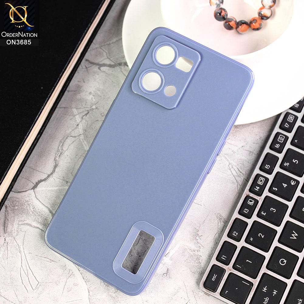 Oppo Reno 7 4G Cover - Gray - Soft Silicone Camera Lense Protector Logo Hole Case
