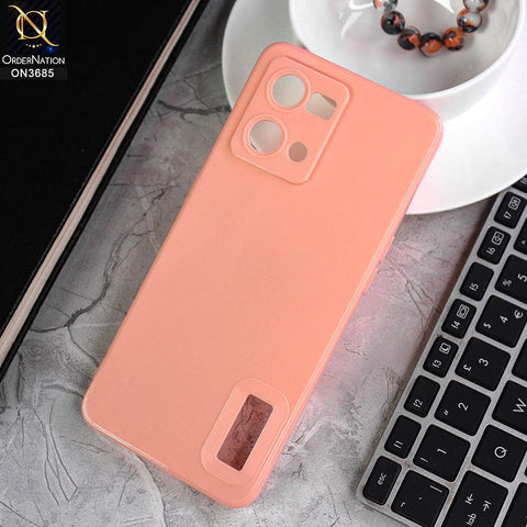 Oppo Reno 7 4G Cover - Pink - Soft Silicone Camera Lense Protector Logo Hole Case