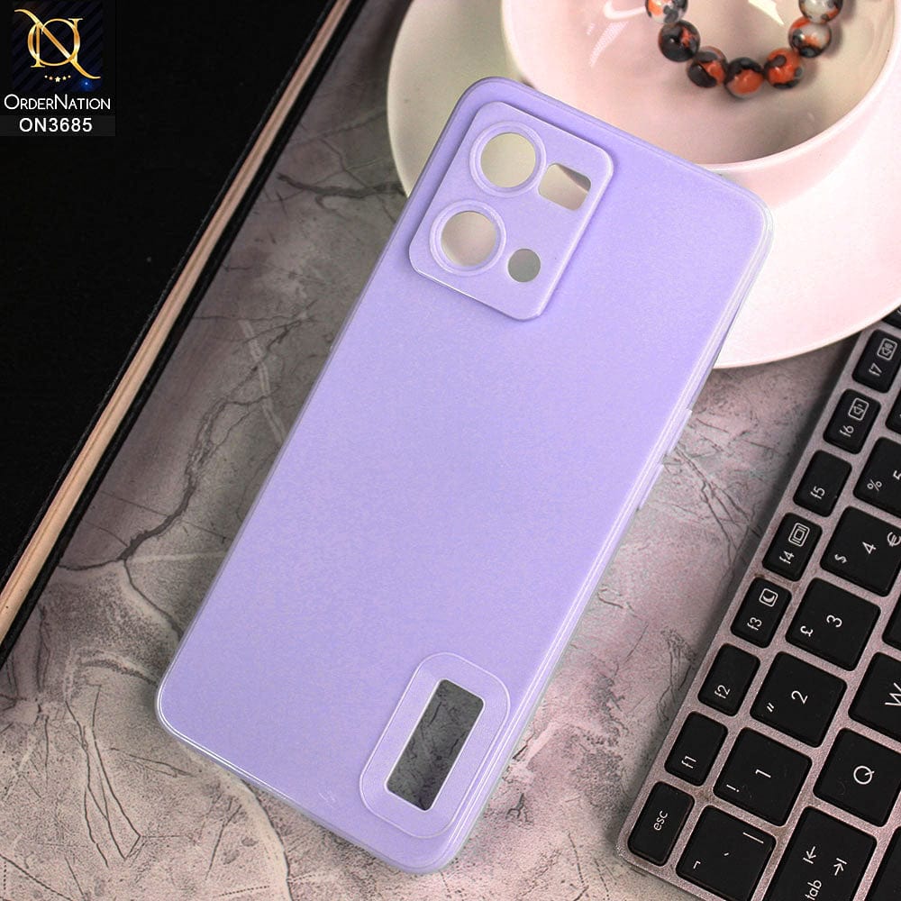 Oppo F21 Pro 4G Cover - Light Purple - Soft Silicone Camera Lense Protector Logo Hole Case