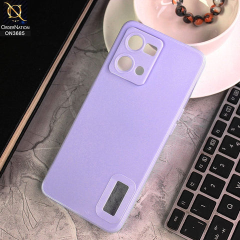 Oppo F21 Pro 4G Cover - Light Purple - Soft Silicone Camera Lense Protector Logo Hole Case