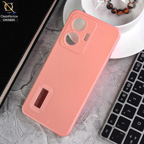 Vivo Y55 4G Cover - Pink - Soft Silicone Camera Lense Protector Logo Hole Case